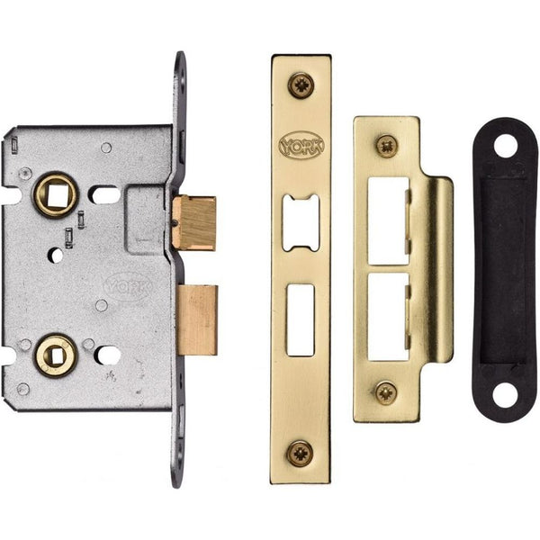 York Bathroom Lock 3 Satin Brass finish
 - YKBL3N-SB