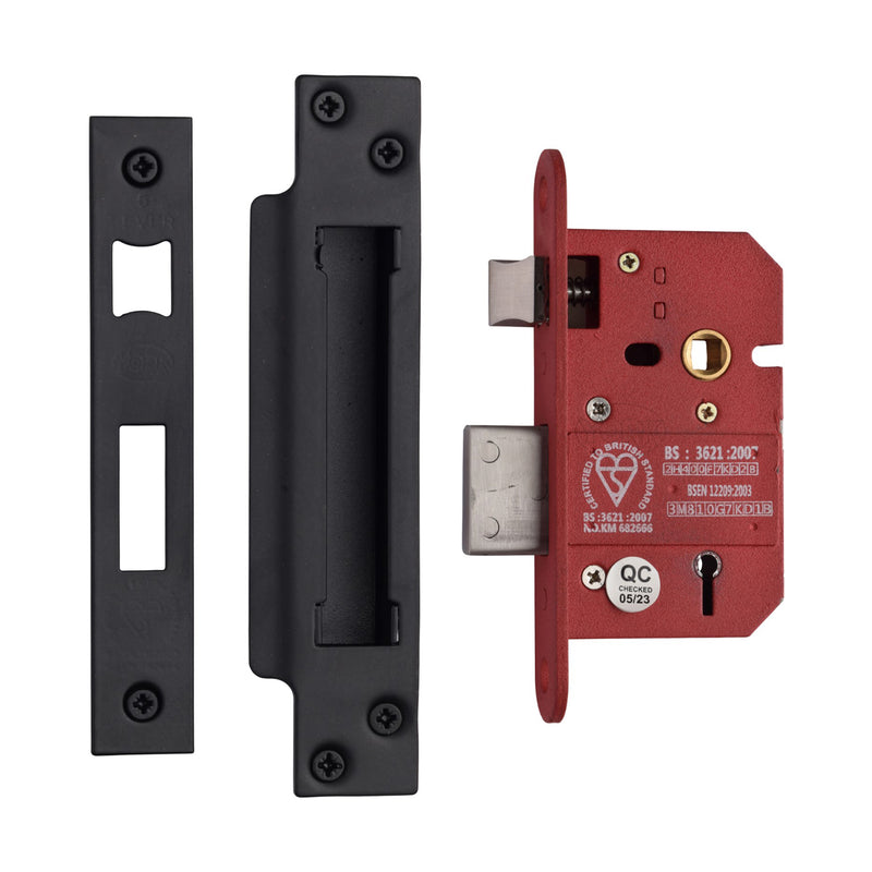 3 Lever Sash Lock 2 1/2"" BLK - YKSL32N-BLK