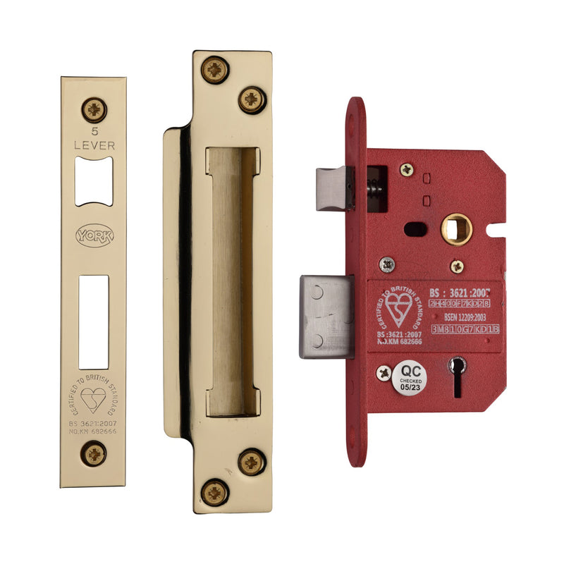 3 Lever Sash Lock 2 1/2"" PB - YKSL32N-PB