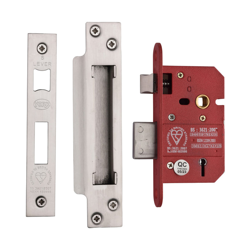 3 Lever Sash Lock 2 1/2"" SN&SC - YKSL32N-SN&SC