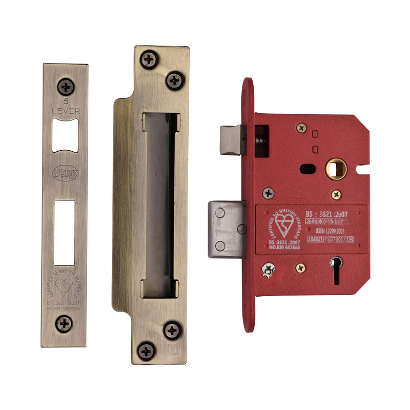 3 Lever Sash Lock 3 Antique Brass finish
 - YKSL33N-AT