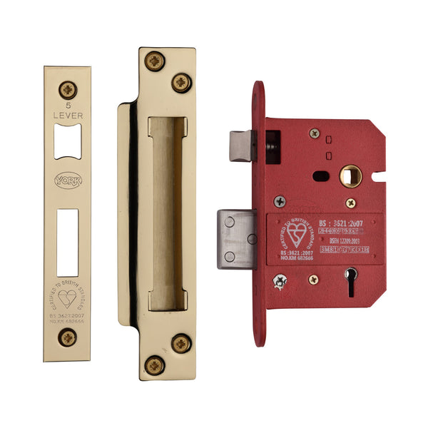 3 Lever Sash Lock 3 Polished Brass finish
 - YKSL33N-PB