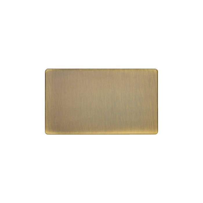 Eurolite Concealed 3mm Double Blank Plate - Antique Brass - AB2BB - Choice Handles