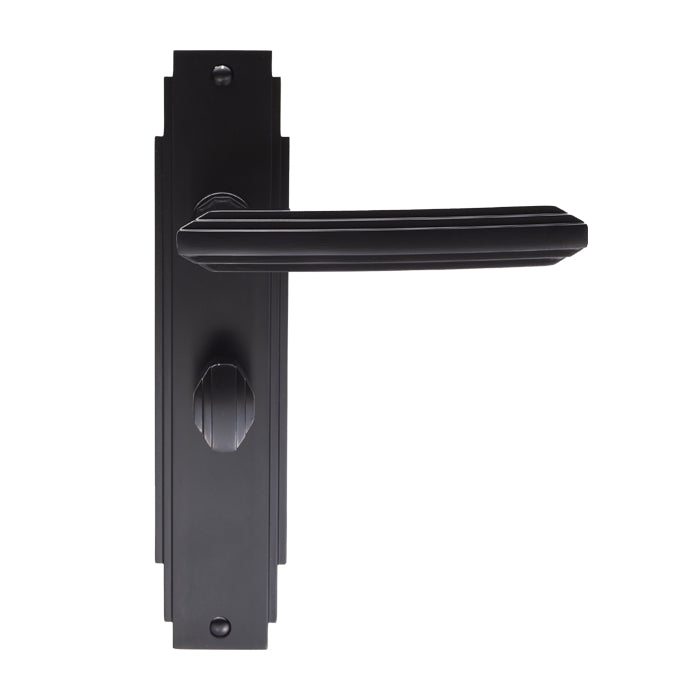 Carlisle Brass - Art Deco Lever on WC Backplate - Matt Black - ADR013MB - Choice Handles