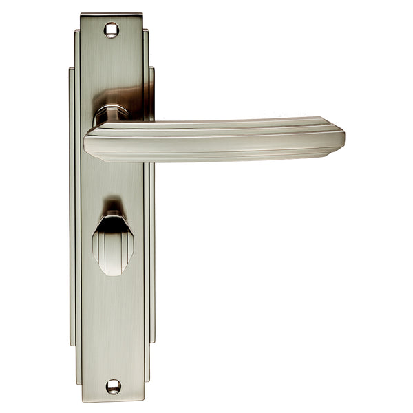 Carlisle Brass - Art Deco Lever on WC Backplate - Satin Nickel - ADR013SN - Choice Handles