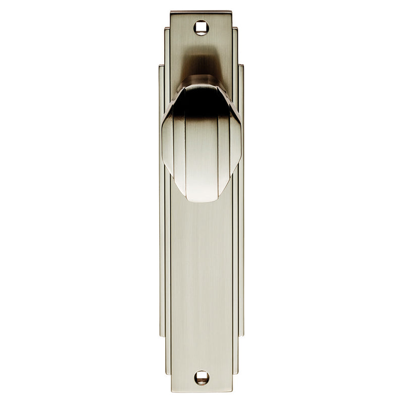 Carlisle Brass - Art Deco Knob on Latch Backplate - Satin Nickel - ADR022SN - Choice Handles