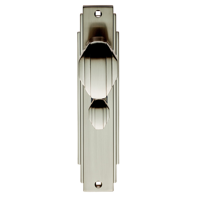 Carlisle Brass - Art Deco Knob on WC Backplate - Satin Nickel - ADR023SN - Choice Handles