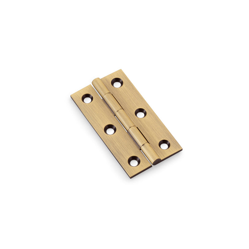 Alexander and Wilks - Heavy Pattern Solid Brass Cabinet Butt Hinge 64mm - Antique Brass - AW064-CH-AB