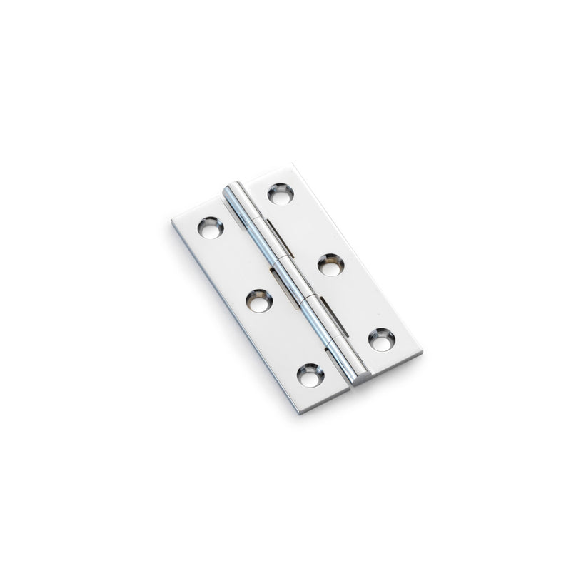 Alexander and Wilks - Heavy Pattern Solid Brass Cabinet Butt Hinge 64mm - Polished Chrome - AW064-CH-PC