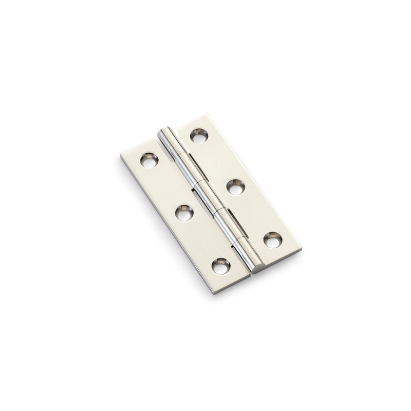 Alexander and Wilks - Heavy Pattern Solid Brass Cabinet Butt Hinge 64mm - Polished Nickel  - AW064-CH-PN