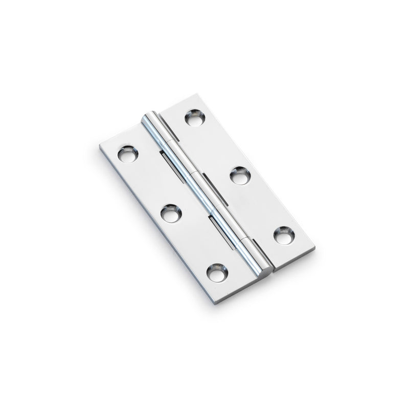 Alexander and Wilks - Heavy Pattern Solid Brass Cabinet Butt Hinge 75mm - Polished Chrome - AW075-CH-PC