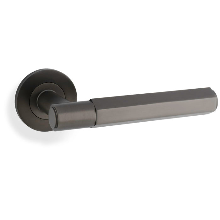 Alexander & Wilks Spitfire Alexander and Wilks Hex  Lever on Round Rose - Dark Bronze - AW224DBZ