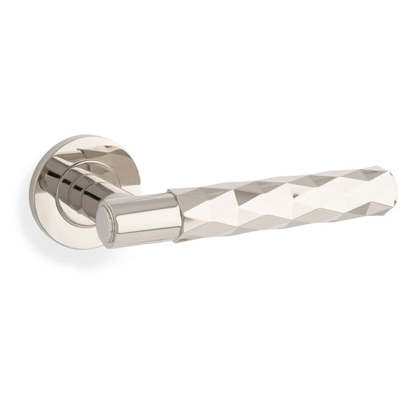 Alexander & Wilks Spitfire Lever Diamond Cut ON 50X6mm ROSE - Polished Nickel PVD - AW226PNPVD