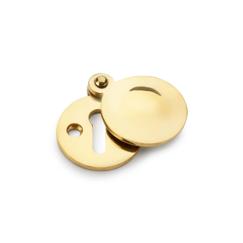 Alexander and Wilks - Standard Key Profile Round Escutcheon with Harris Design Cover - Unlacquered Brass - AW381-UB