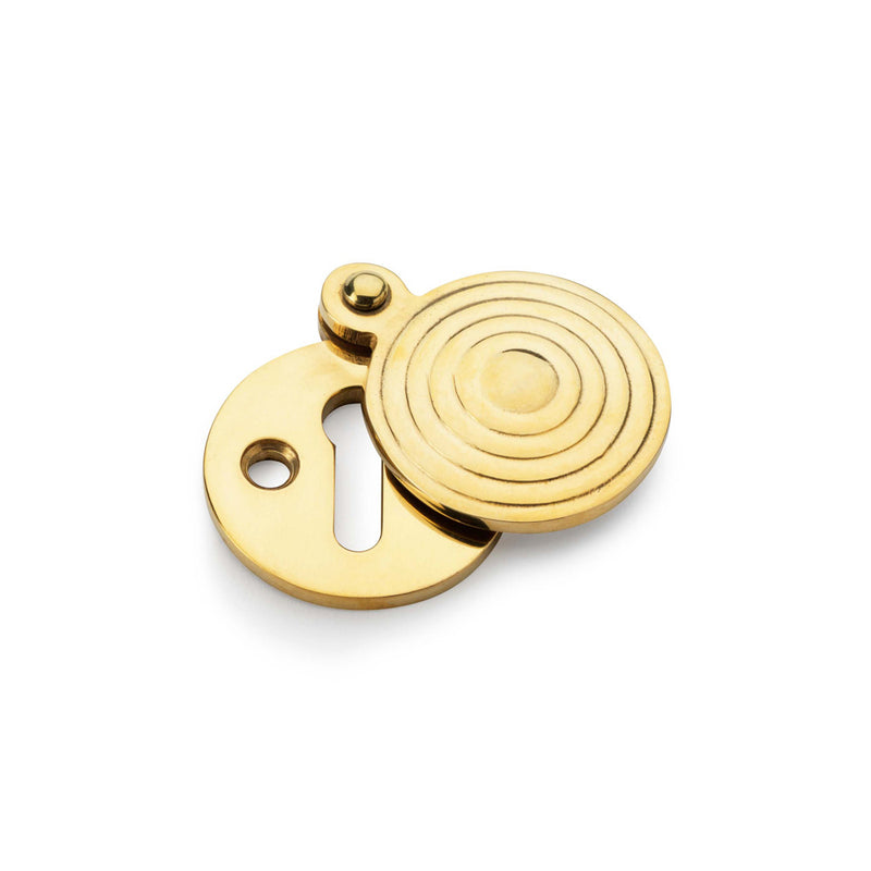 Alexander and Wilks - Standard Key Profile Round Escutcheon with Christoph Design Cover - Unlacquered Brass - AW382-UB