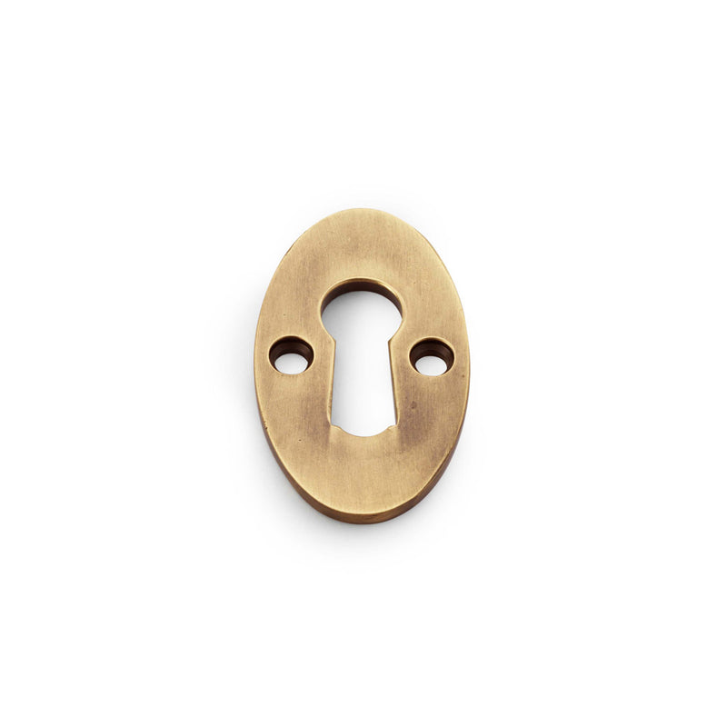 Alexander and Wilks - Standard Key Profile Ellipse Escutcheon - Antique Brass - AW383-AB