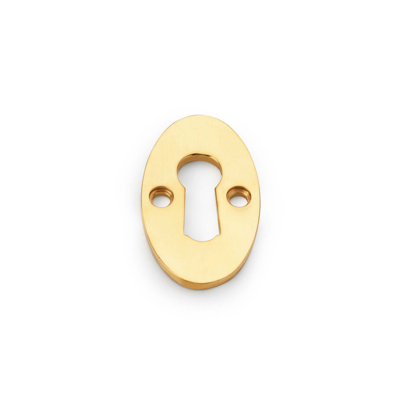 Alexander and Wilks - Standard Key Profile Ellipse Escutcheon - Unlacquered Brass - AW383-UB