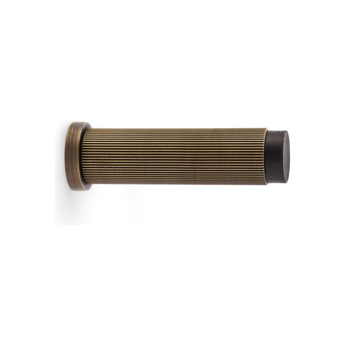 Alexander and Wilks - Reeded Projection Door Stop - Antique Brass - AW602-75-AB