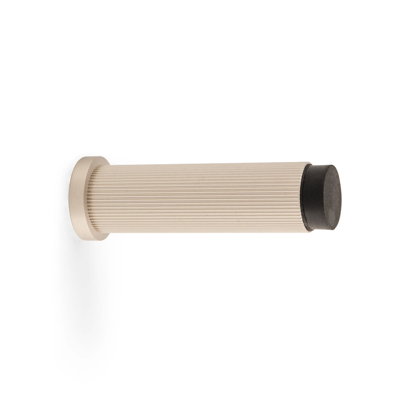 Alexander and Wilks -  Reeded Projection Door Stop - Satin Nickel - AW602-75-SN