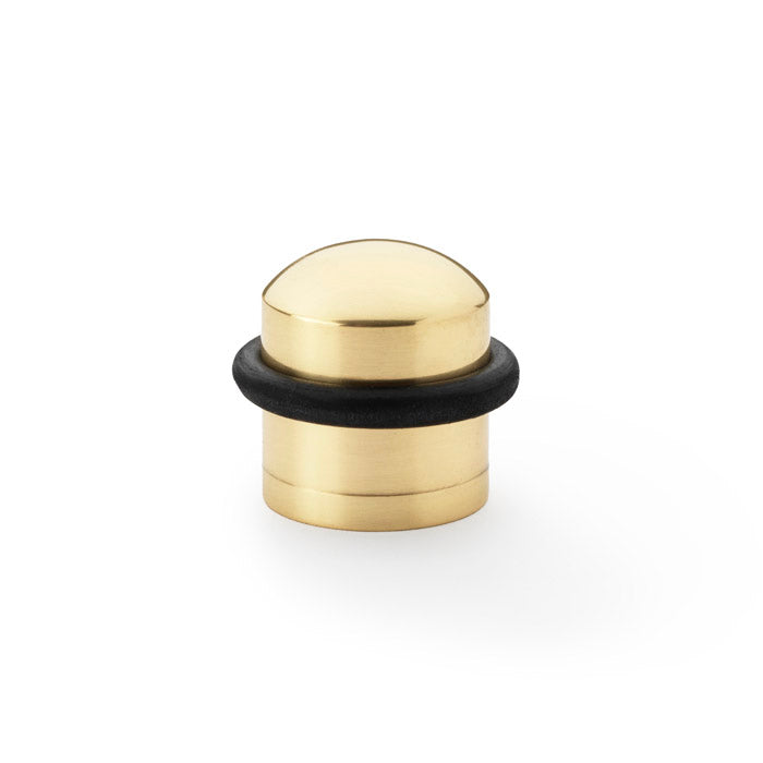 Alexander and Wilks - Dome Top Floor Mounted Door Stop -  Polished Brass - AW638PBL