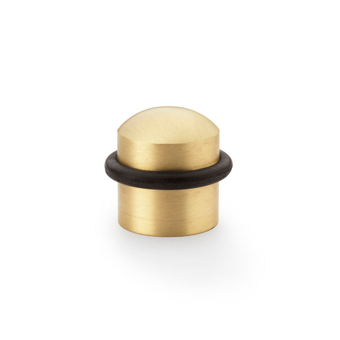 Alexander and Wilks - Dome Top Floor Mounted Door Stop -  Satin Brass - AW638SB