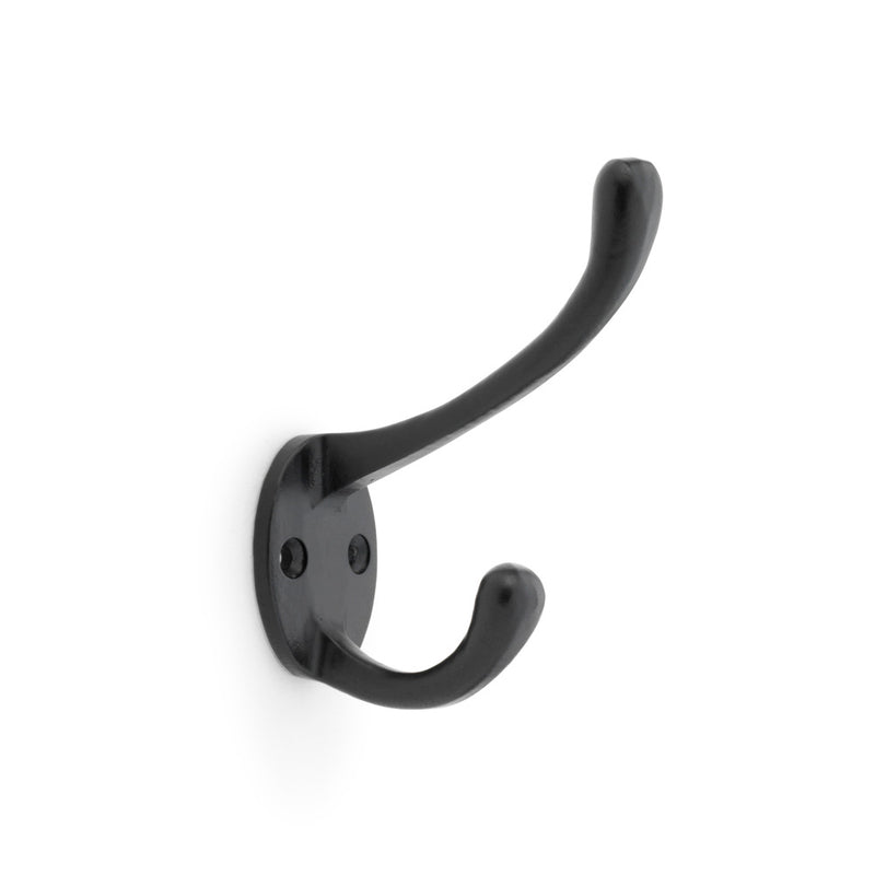 Alexander and Wilks Victorian Hat and Coat Hook - Powder Coat Black - AW770BL