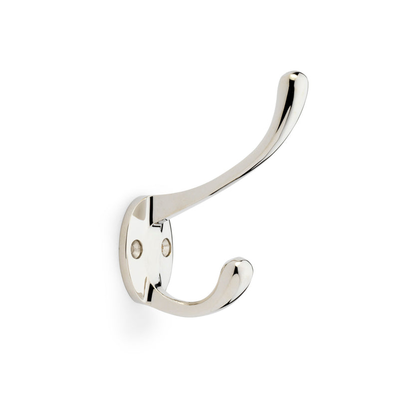 Alexander and Wilks Victorian Hat and Coat Hook - Polished Nickel - AW770PN