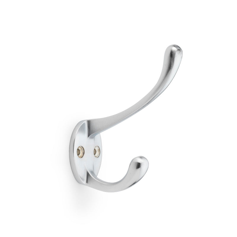 Alexander and Wilks Victorian Hat and Coat Hook - Satin Chrome - AW770SC