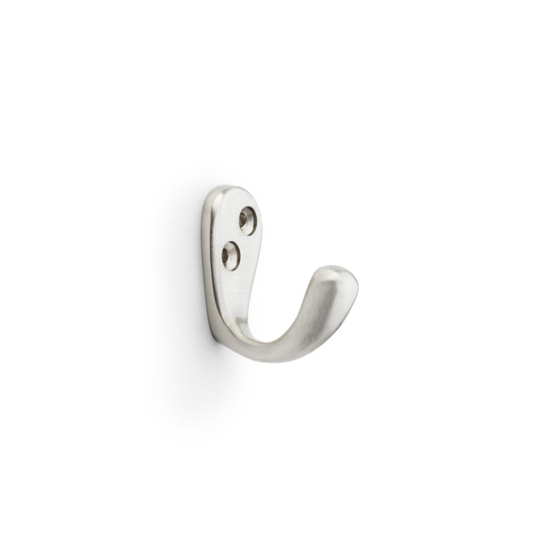 Alexander and Wilks - Victorian Single Robe Hook - Satin Nickel - AW774SN