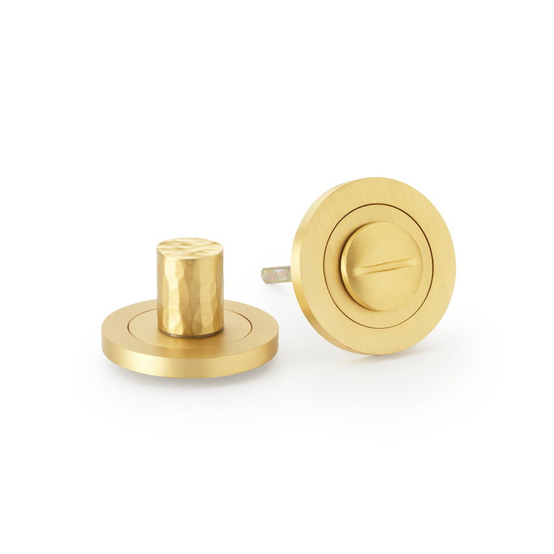 Alexander and Wilks - Hammered Thumbturn and Release - Satin Brass - AW793SB