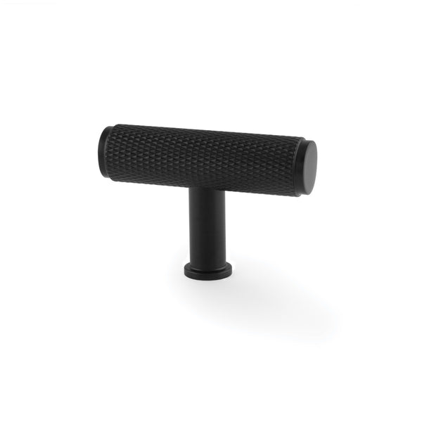 Alexander & Wilks Crispin Knurled T-Bar  Cupboard Knob - Black - AW801-55-BL