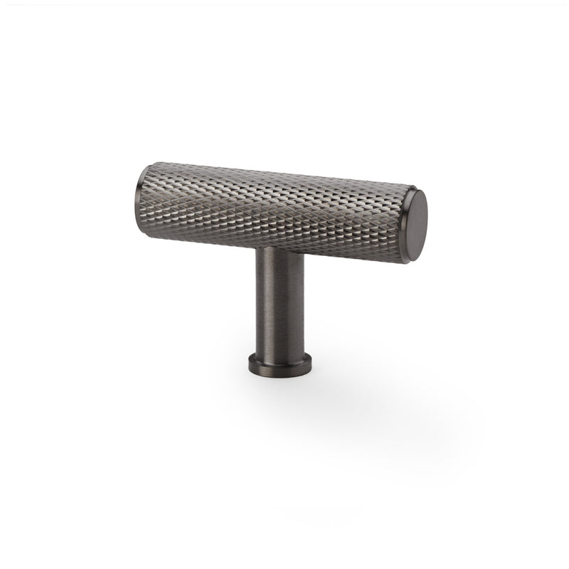 Alexander and Wilks - Crispin Knurled T-bar Cupboard Knob - Dark Bronze PVD - 55mm - AW801-55-DBZPVD