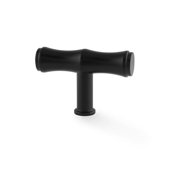 Alexander & Wilks Crispin Bamboo T-Bar  Cupboard Knob - Black - AW801B-55-BL