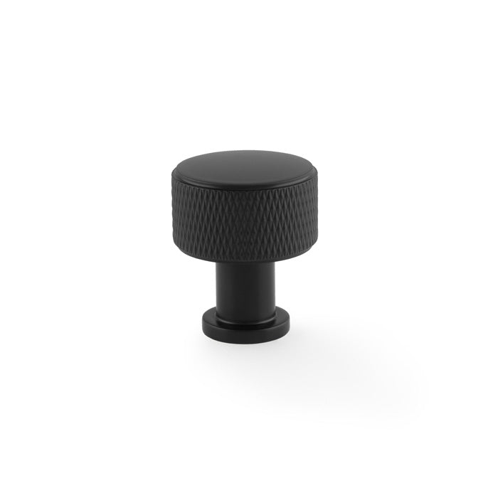 Alexander & Wilks Lucia Knurled Alexander and Wilks Cupboard Knob - Black - 29mm - AW807K-29-BL