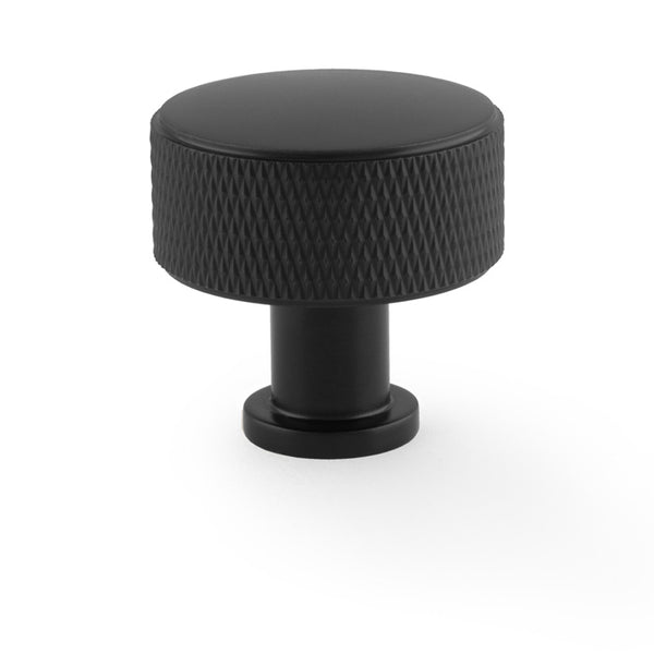 Alexander & Wilks Lucia Knurled Alexander and Wilks Cupboard Knob - Black - 35mm - AW807K-35-BL