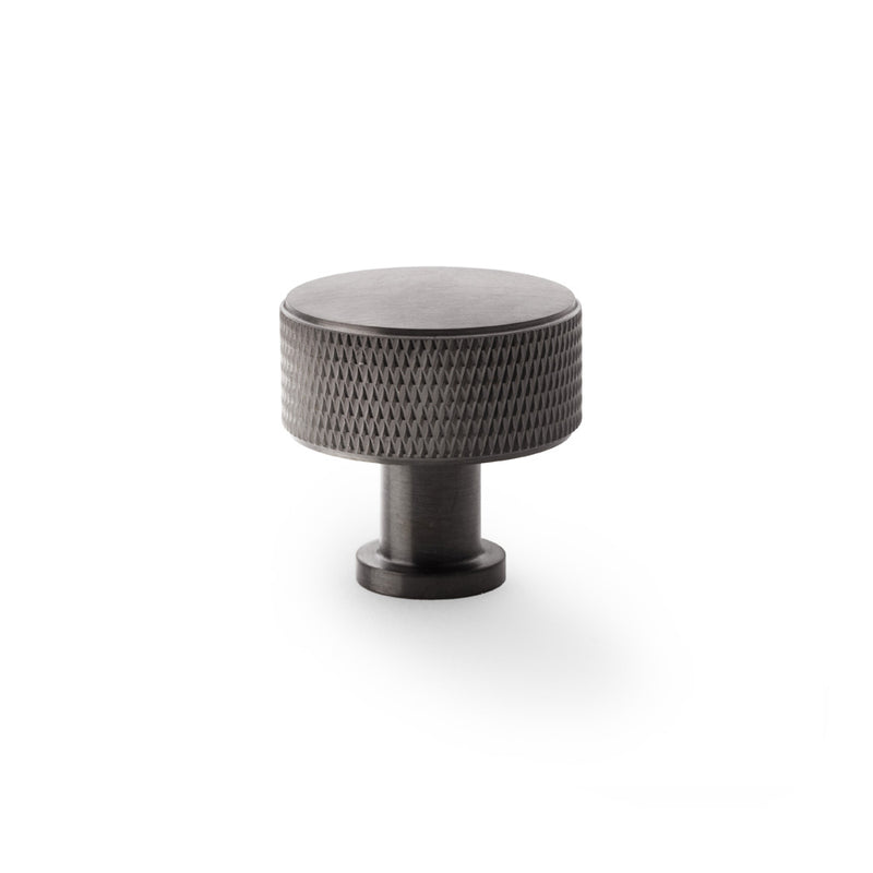 Alexander and Wilks -  Lucia Knurled Cupboard Knob - Dark Bronze PVD - 35mm - AW807K-35-DBZPVD