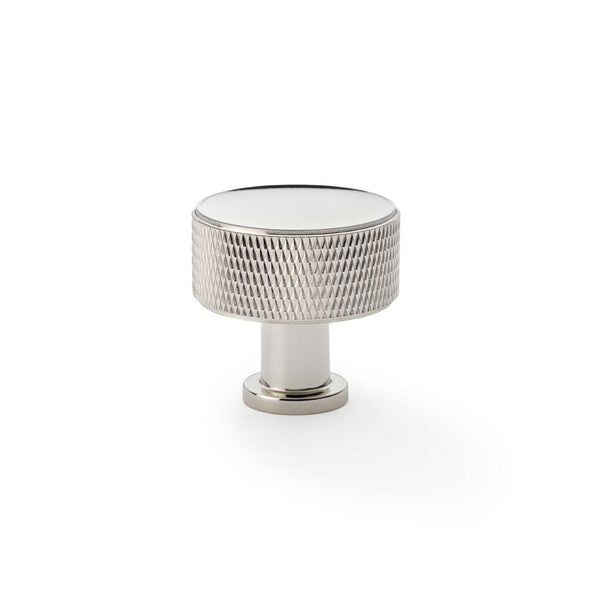 Alexander and Wilks -  Lucia Knurled Cupboard Knob - Polished Nickel PVD - 35mm - AW807K-35-PNPVD