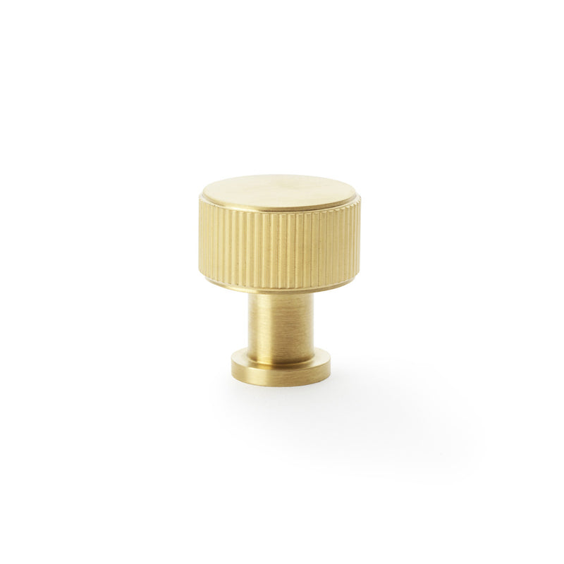 Alexander and Wilks - Lucia Reeded Cupboard Knob - Satin Brass PVD - 29mm - AW807R-29-SBPVD