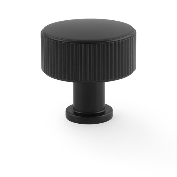 Alexander & Wilks Lucia Reeded Alexander and Wilks Cupboard Knob - Black - 35mm - AW807R-35-BL