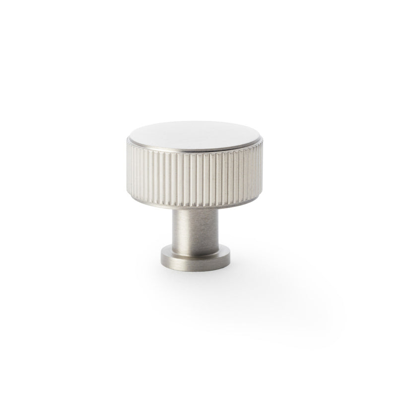 Alexander and Wilks - Lucia Reeded Cupboard Knob - Satin Nickel - 35mm - AW807R-35-SN