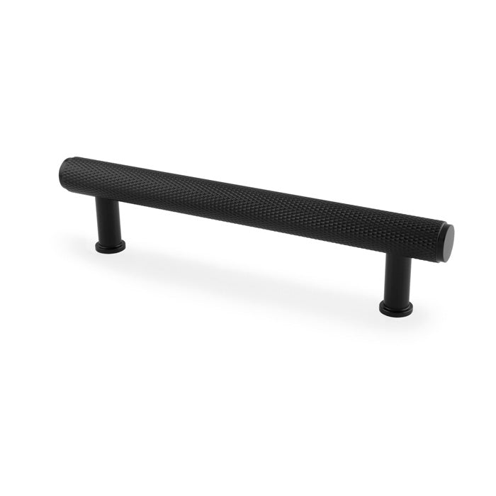 Alexander & Wilks Crispin Knurled T-Bar  Cupboard Pull Handle - Black - Centres 128mm - AW809-128-BL