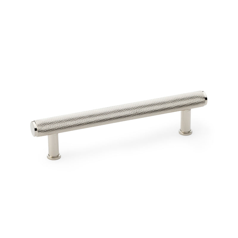 Alexander and Wilks - Crispin Knurled T-bar Cupboard Pull Handle - Polished Nickel - 128mm - AW809-128-PN