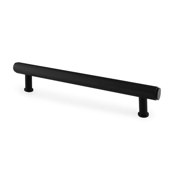 Alexander & Wilks Crispin Knurled T-Bar  Cupboard Pull Handle - Black - Centres 160mm - AW809-160-BL