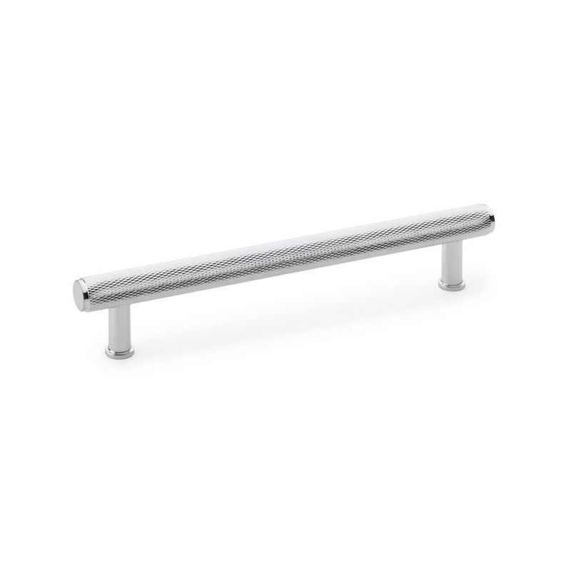 Alexander and Wilks - Crispin Knurled T-bar Cupboard Pull Handle - Polished Chrome - 160mm - AW809-160-PC