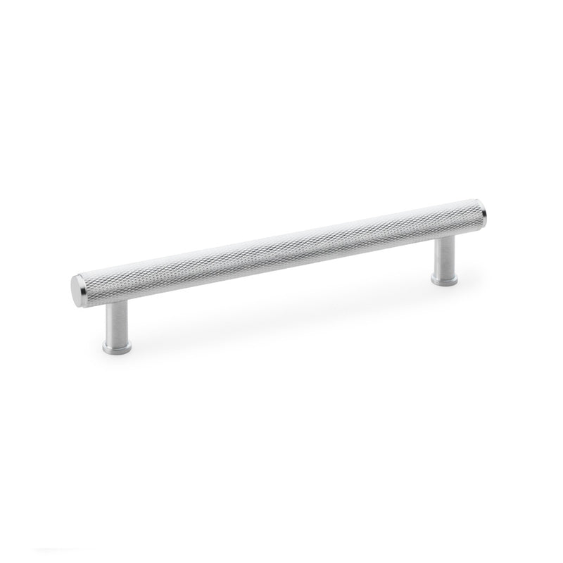 Alexander and Wilks - Crispin Knurled T-bar Cupboard Pull Handle - Satin Chrome - 160mm - AW809-160-SC