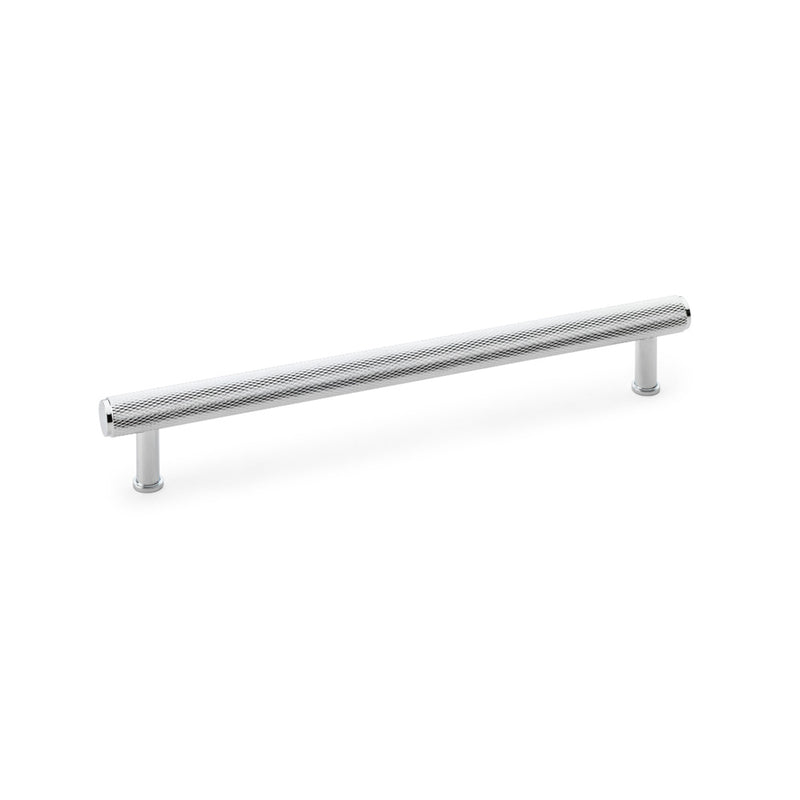 Alexander and Wilks - Crispin Knurled T-bar Cupboard Pull Handle - Polished Chrome - 224mm - AW809-224-PC