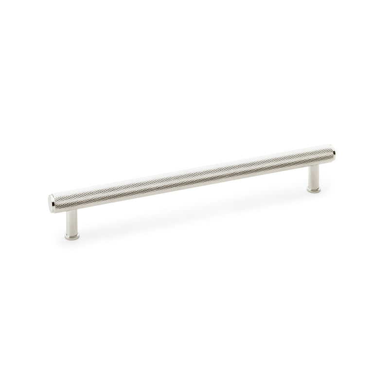 Alexander and Wilks - Crispin Knurled T-bar Cupboard Pull Handle - Polished Nickel - 224mm - AW809-224-PN