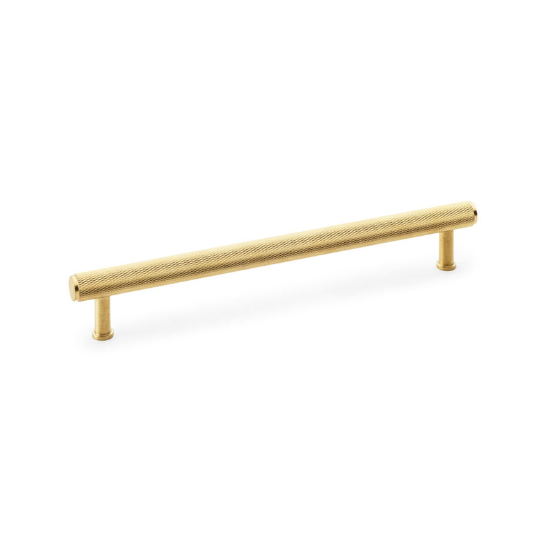 Alexander and Wilks - Crispin Knurled T-bar Cupboard Pull Handle - Satin Brass PVD - 224mm - AW809-224-SBPVD