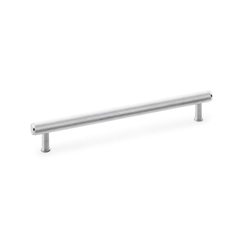 Alexander and Wilks - Crispin Knurled T-bar Cupboard Pull Handle - Satin Chrome - 224mm - AW809-224-SC