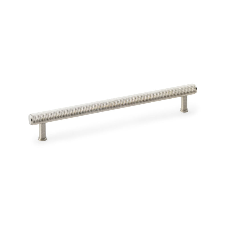 Alexander and Wilks - Crispin Knurled T-bar Cupboard Pull Handle - Satin Nickel - 224mm - AW809-224-SN